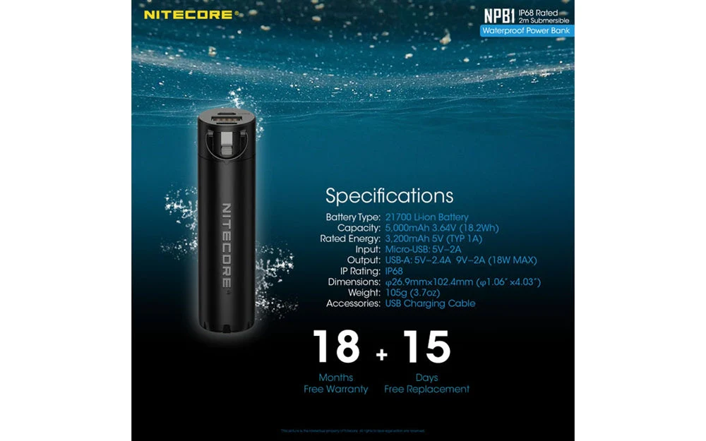Nitecore NPB1 5000mAh Waterproof Power Bank - Image 11