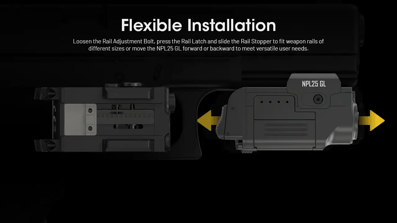 Nitecore NPL25 GL 900 Lumen Rechargeable Mounted Flashlight with Green Laser Sight - Image 7