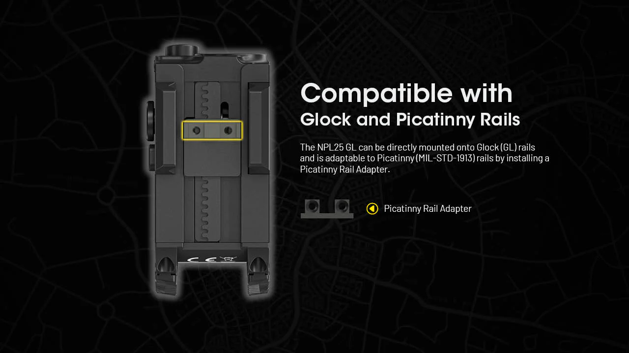 Nitecore NPL25 GL 900 Lumen Rechargeable Mounted Flashlight with Green Laser Sight - Image 8