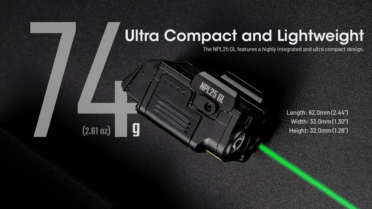 Nitecore NPL25 GL 900 Lumen Rechargeable Mounted Flashlight with Green Laser Sight - Image 9