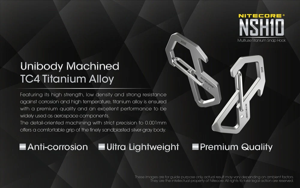 Nitecore NSH10 Titanium Multi-Tool Snap Hook Carabiner - Image 3
