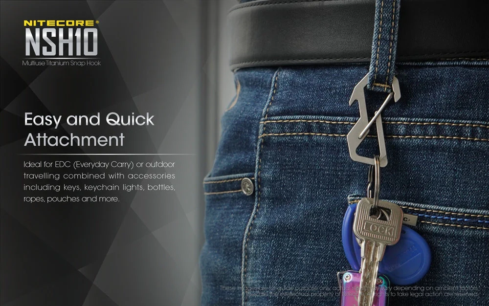 Nitecore NSH10 Titanium Multi-Tool Snap Hook Carabiner - Image 6