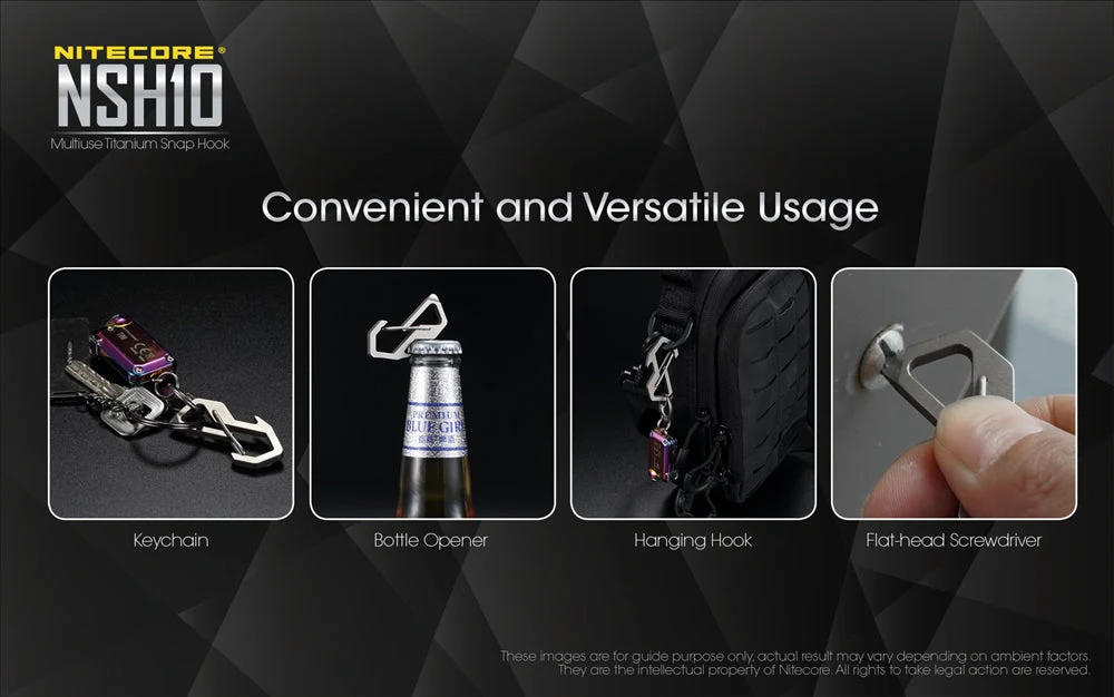 Nitecore NSH10 Titanium Multi-Tool Snap Hook Carabiner - Image 7