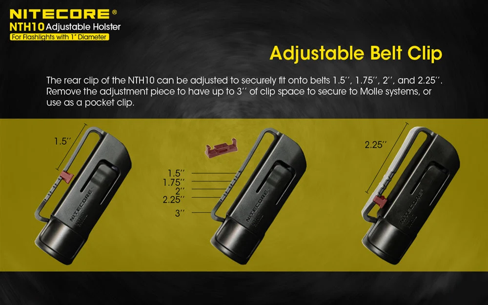 Nitecore NTH10 Rigid 1 in Diameter Flashlight Adjustable Holster - Image 3