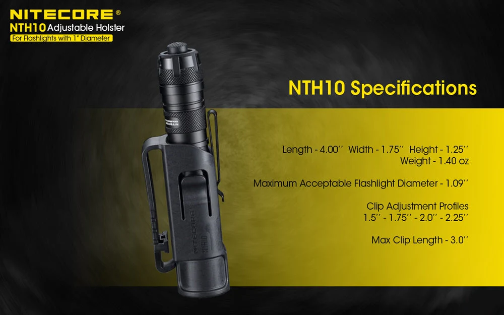 Nitecore NTH10 Rigid 1 in Diameter Flashlight Adjustable Holster - Image 6
