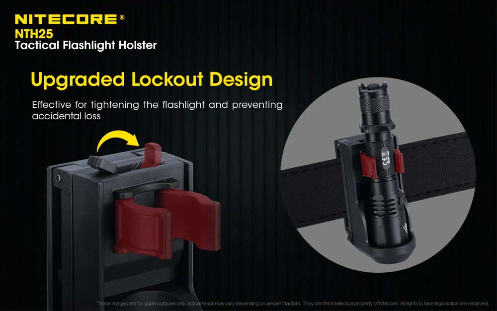 Nitecore NTH25 Rotary Flashlight Holster with Adjustable Belt Clip, for P20i, P20iX, P10i, P20iX etc - Image 3
