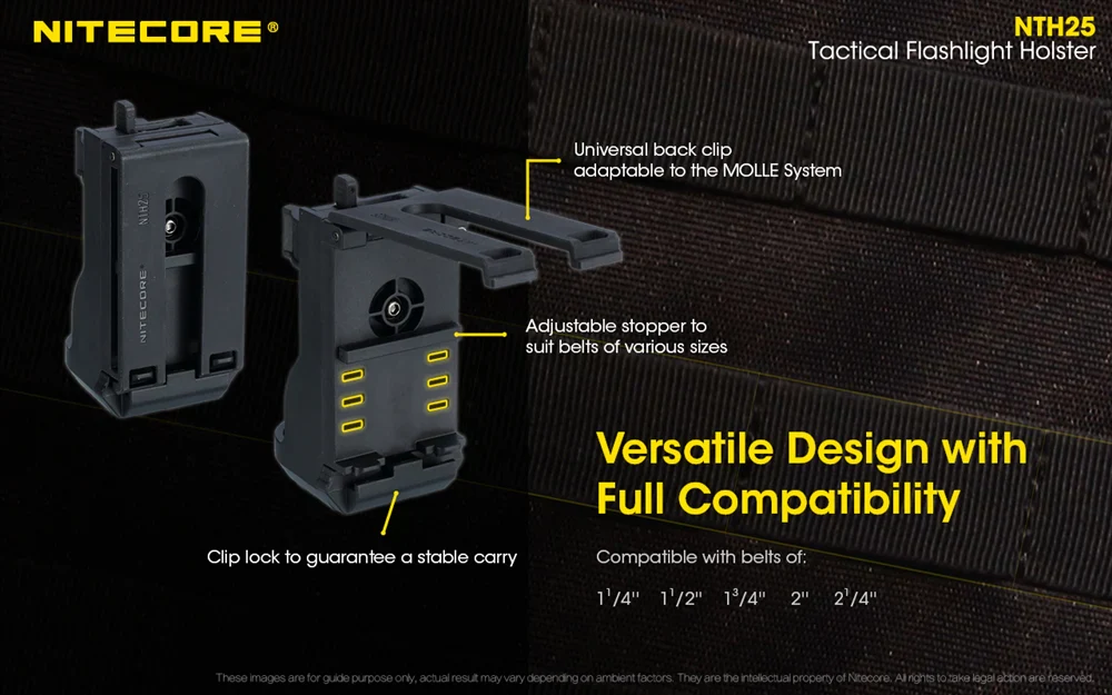 Nitecore NTH25 Rotary Flashlight Holster with Adjustable Belt Clip, for P20i, P20iX, P10i, P20iX etc - Image 5
