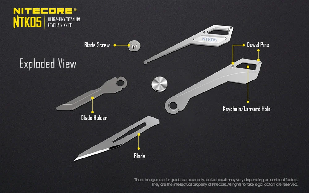 Nitecore NTK05 Titanium Folding Scalpel Keychain Knife - Image 11