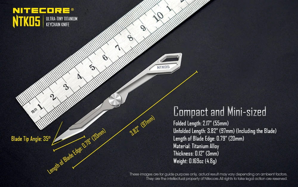 Nitecore NTK05 Titanium Folding Scalpel Keychain Knife - Image 6