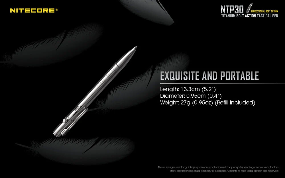 Nitecore NTP30 Titanium Bidirectional Bolt Action Tactical Pen - Image 10