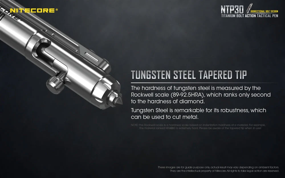 Nitecore NTP30 Titanium Bidirectional Bolt Action Tactical Pen - Image 4