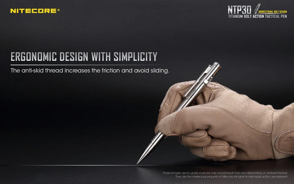 Nitecore NTP30 Titanium Bidirectional Bolt Action Tactical Pen - Image 5