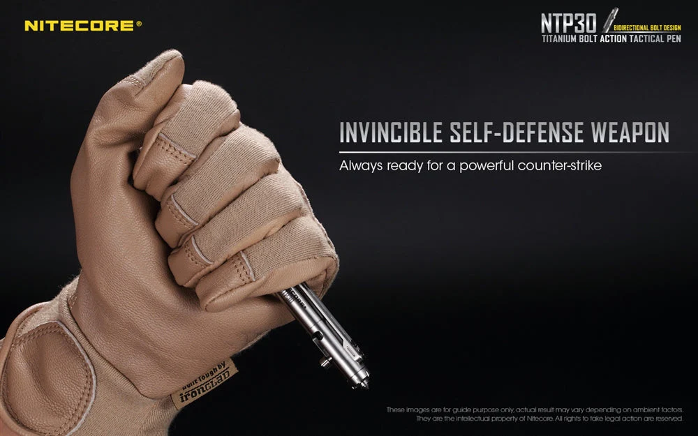 Nitecore NTP30 Titanium Bidirectional Bolt Action Tactical Pen - Image 8
