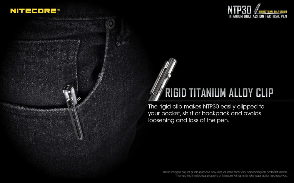 Nitecore NTP30 Titanium Bidirectional Bolt Action Tactical Pen - Image 9