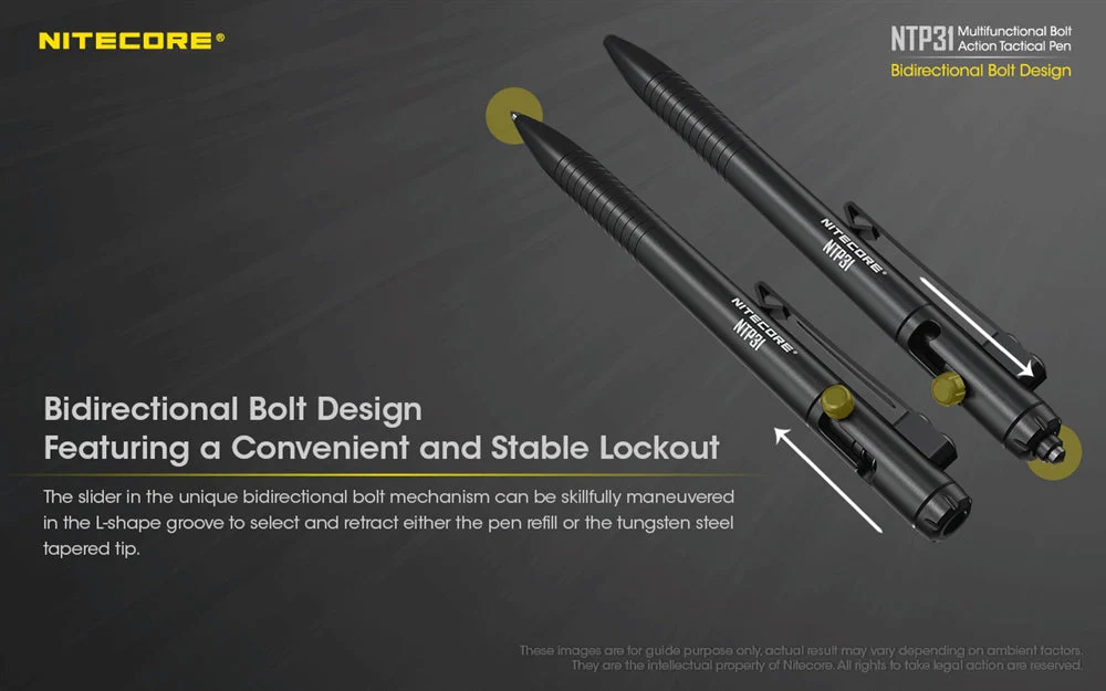 Nitecore NTP31 Aluminum Alloy Tactical Bolt Action Pen - Image 3