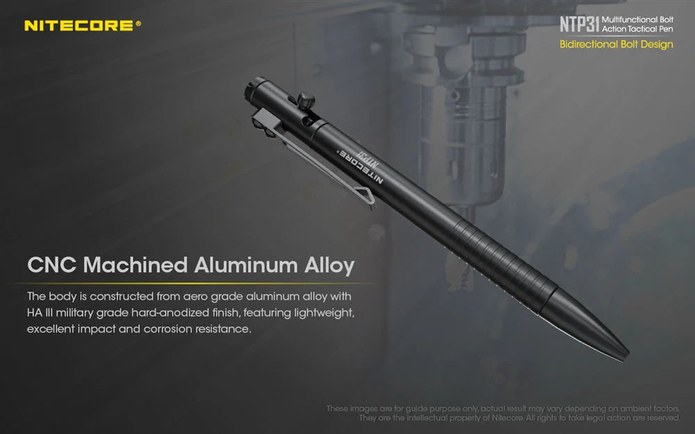 Nitecore NTP31 Aluminum Alloy Tactical Bolt Action Pen - Image 4