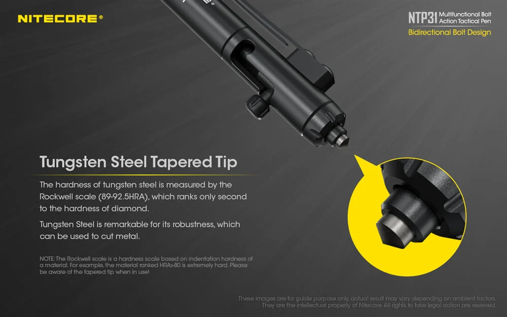 Nitecore NTP31 Aluminum Alloy Tactical Bolt Action Pen - Image 5