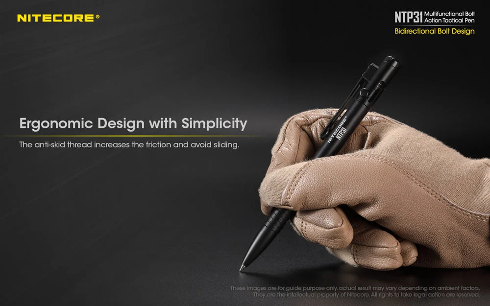 Nitecore NTP31 Aluminum Alloy Tactical Bolt Action Pen - Image 7
