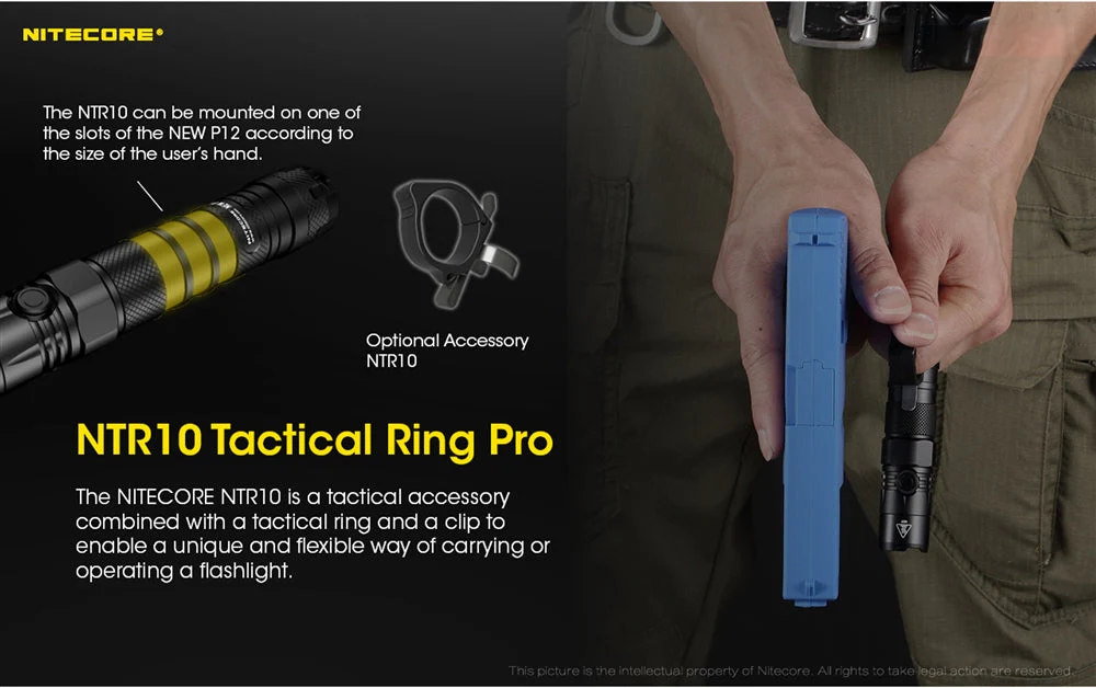 Nitecore NTR10 Tactical Clip-on Ring, for New P12 P22R CI7 etc - Image 4