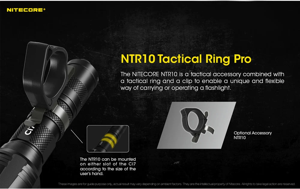 Nitecore NTR10 Tactical Clip-on Ring, for New P12 P22R CI7 etc - Image 6