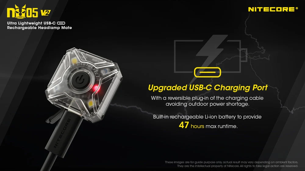NU05 v2 USB-C Rechargeable Red White Safety Light - Image 3