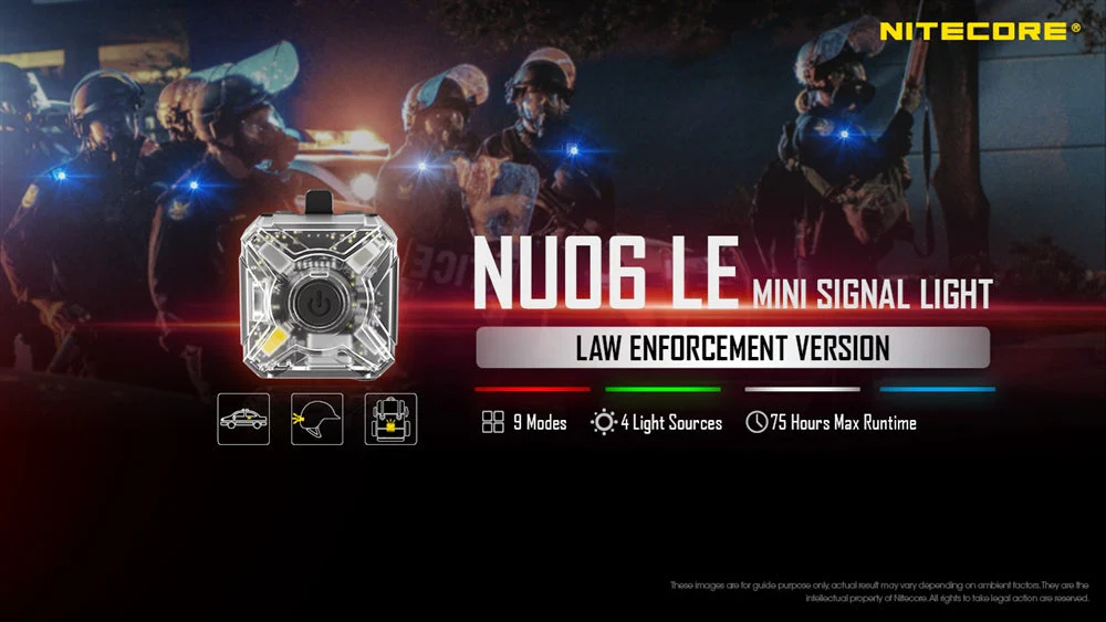 Nitecore NU06 LE White Blue Green Red USB-C Rechargeable Signal and Safety Light - Image 2