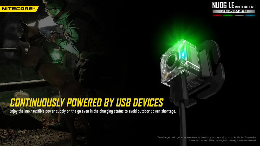 Nitecore NU06 LE White Blue Green Red USB-C Rechargeable Signal and Safety Light - Image 8