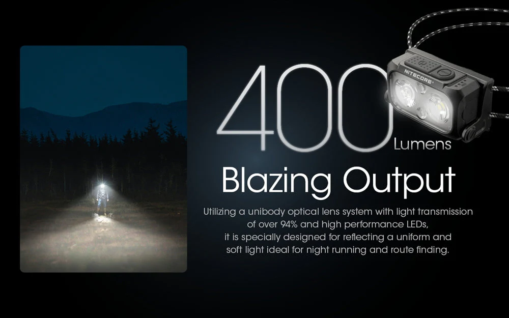 NITECORE NU25 UL 400 Lumens Ultralight Rechargeable Headlamp - Image 4