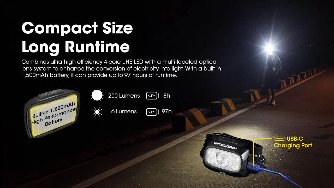 Nitecore NU30 500 Lumen USB-C Rechargeable Outdoor Headlamp - Image 9