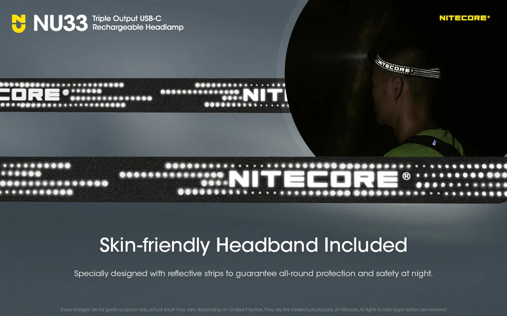 Nitecore NU33 700 Lumen LED Rechargeable Headlamp with White and Red Beams - Image 9