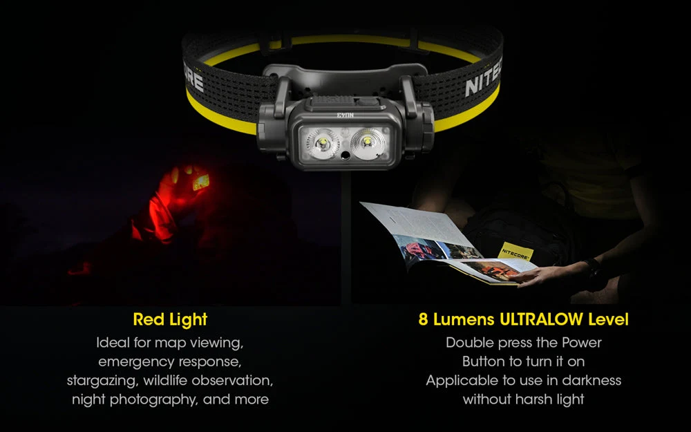 NITECORE NU43 1400 lumens Lightweight USB-C Rechargeable Headlamp - Image 9