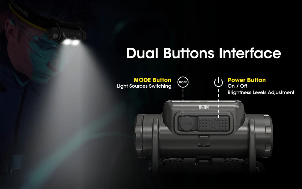 NITECORE NU50 1400 lumen Lightweight USB-C Rechargeable Headlamp - Image 7