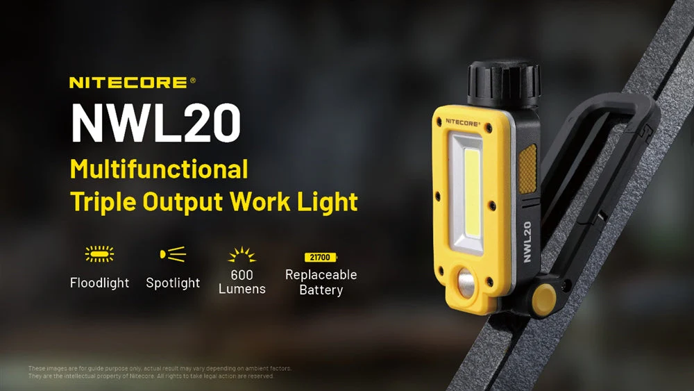 Nitecore NWL20 600 Lumens Rechargeable COB Mechanics Work Light - Image 2