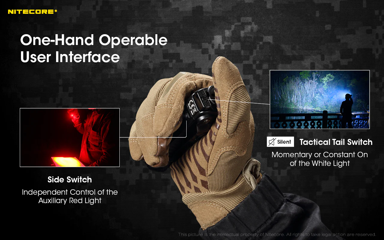 Nitecore P18 1800 Lumen EDC Flashlight with Red LED - Image 4