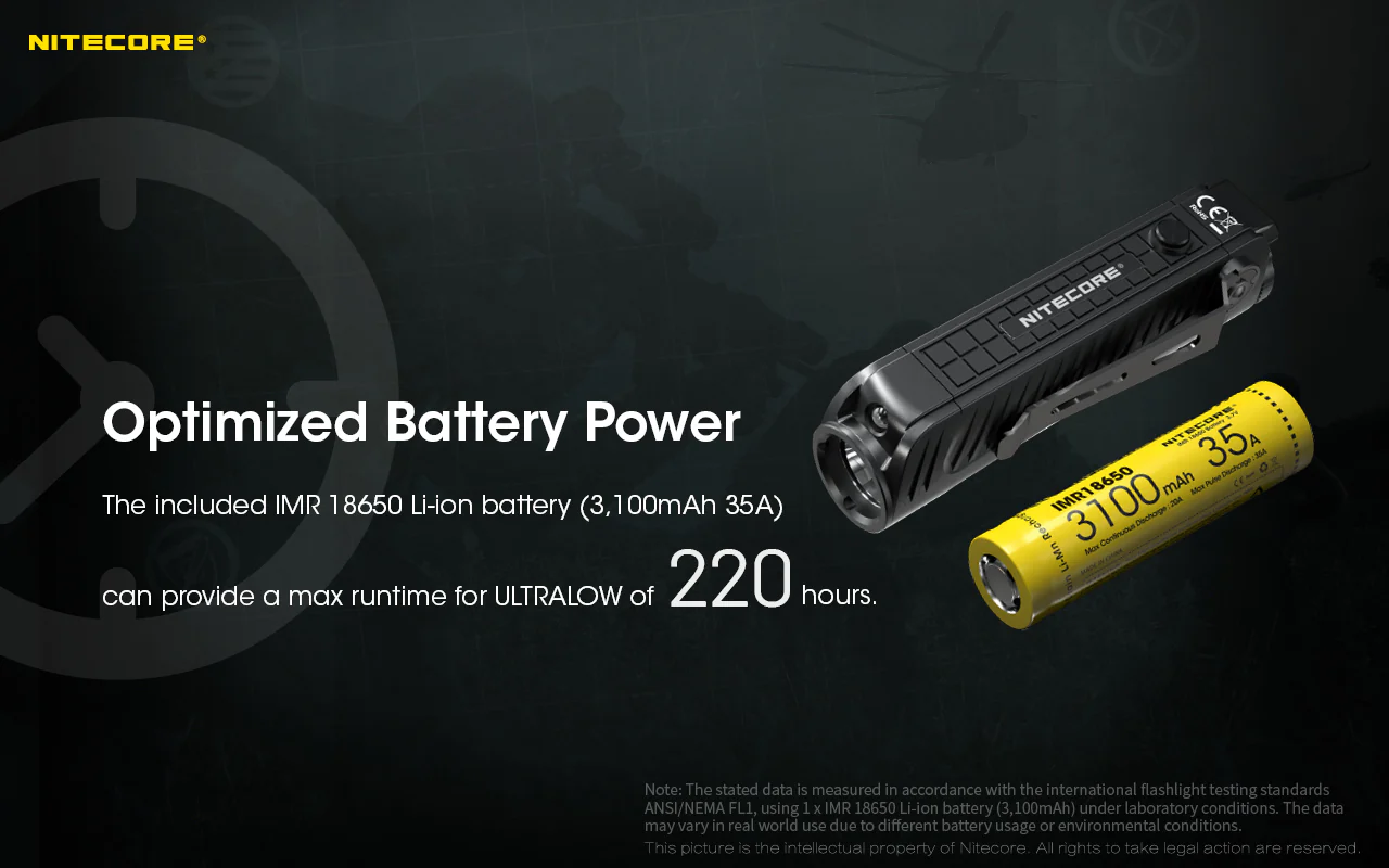 Nitecore P18 1800 Lumen EDC Flashlight with Red LED - Image 8