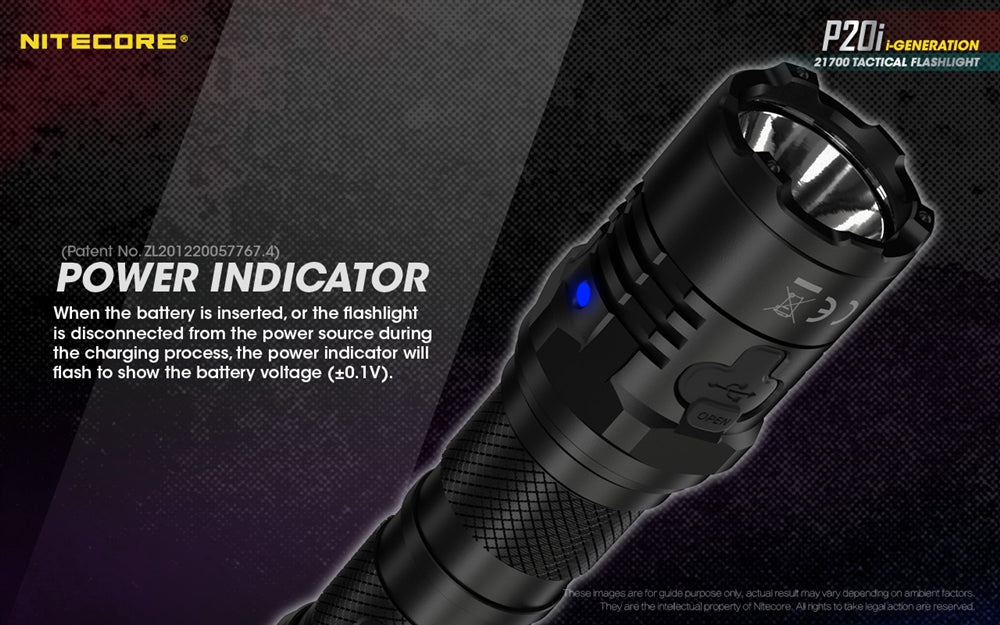 Nitecore P20i 1800 Lumen USB-C Rechargeable LED Flashlight - Image 7