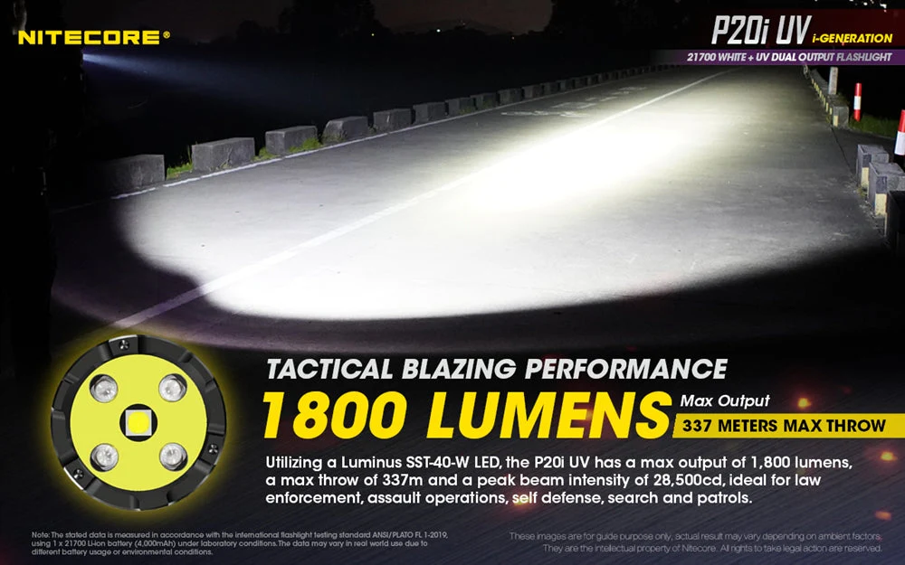 Nitecore P20i UV 1800 Lumen Rechargeable Flashlight with UV Light - Image 5