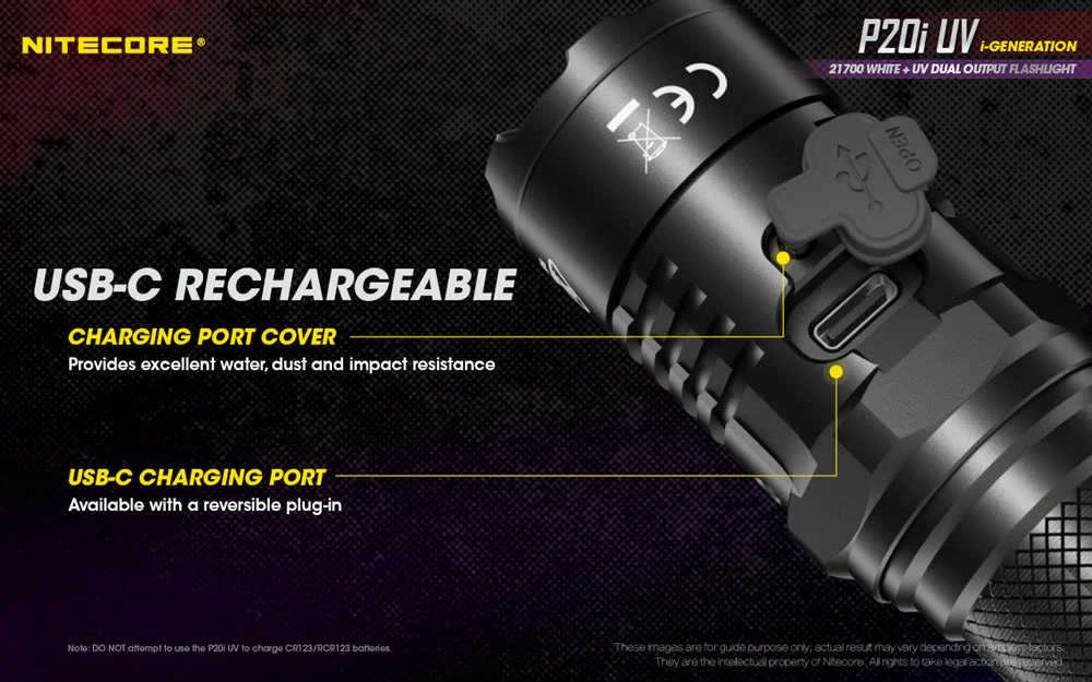 Nitecore P20i UV 1800 Lumen Rechargeable Flashlight with UV Light - Image 8