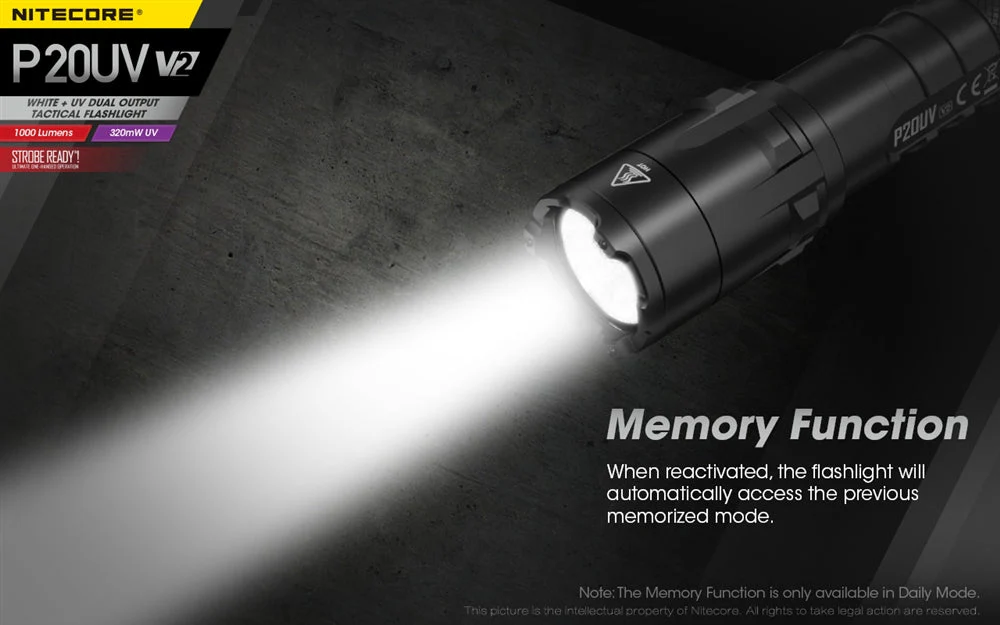 Nitecore P20UV V2 1000 Lumen LED Flashlight - Image 10