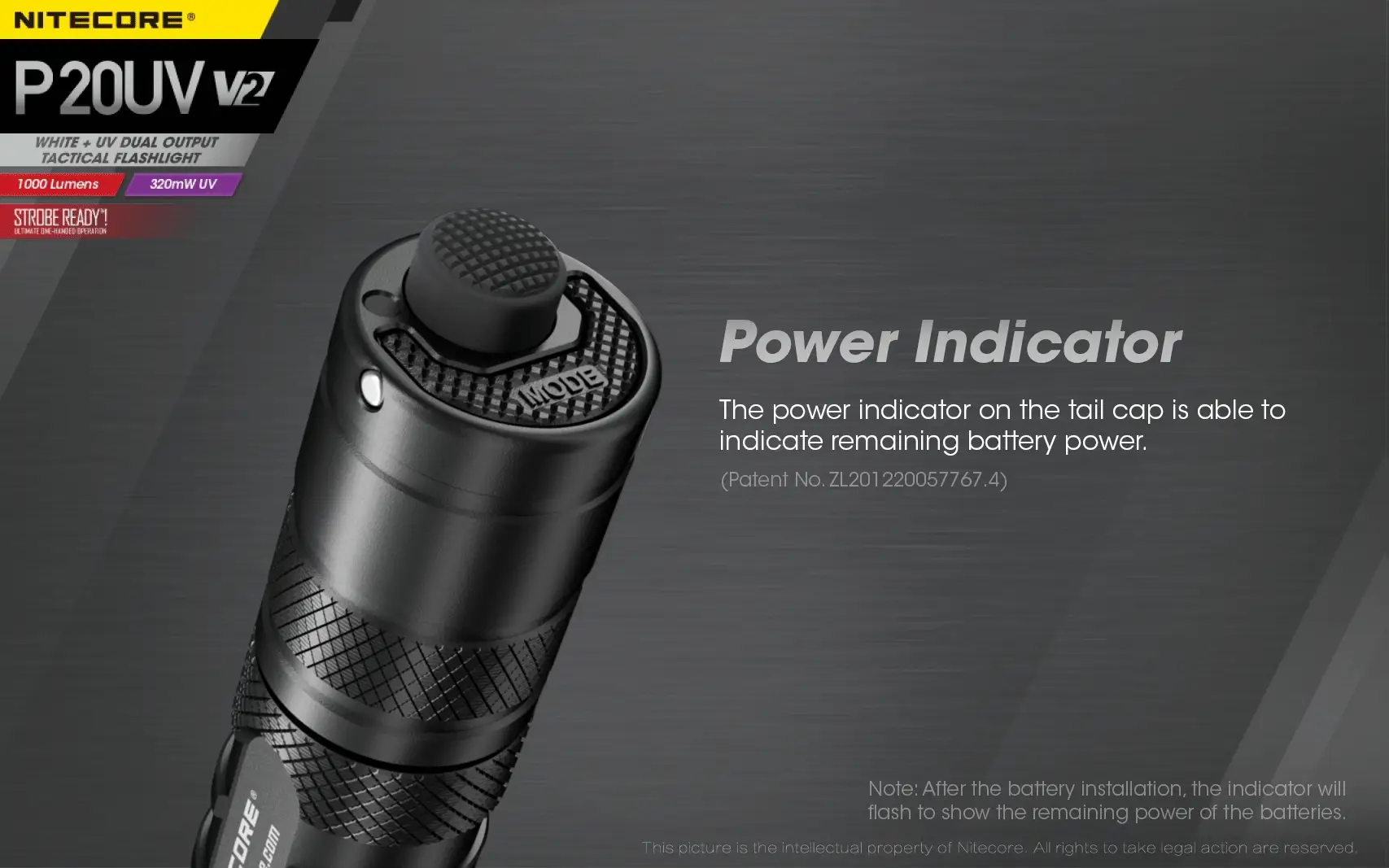 Nitecore P20UV V2 1000 Lumen LED Flashlight - Image 11