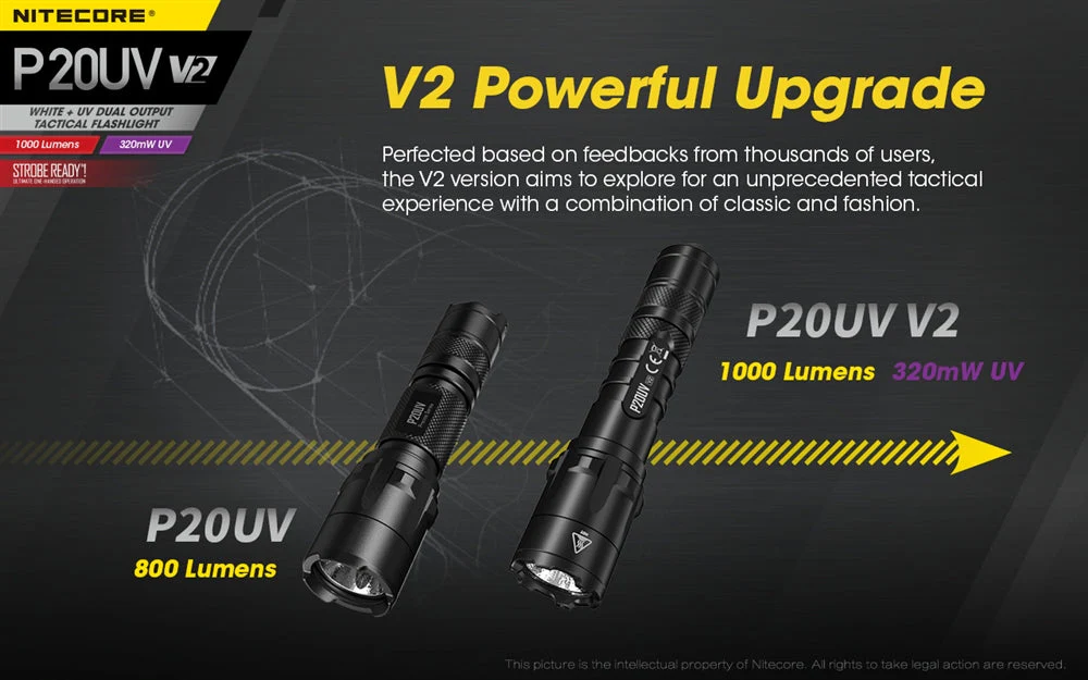 Nitecore P20UV V2 1000 Lumen LED Flashlight - Image 3
