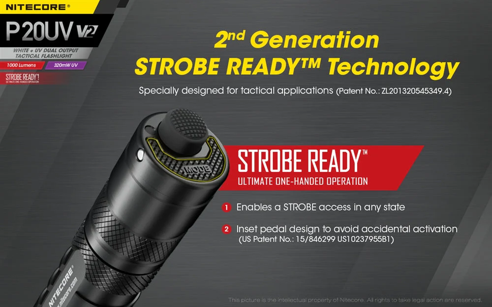 Nitecore P20UV V2 1000 Lumen LED Flashlight - Image 6