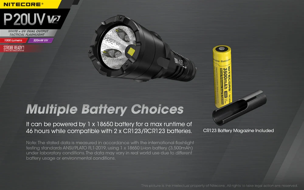 Nitecore P20UV V2 1000 Lumen LED Flashlight - Image 9