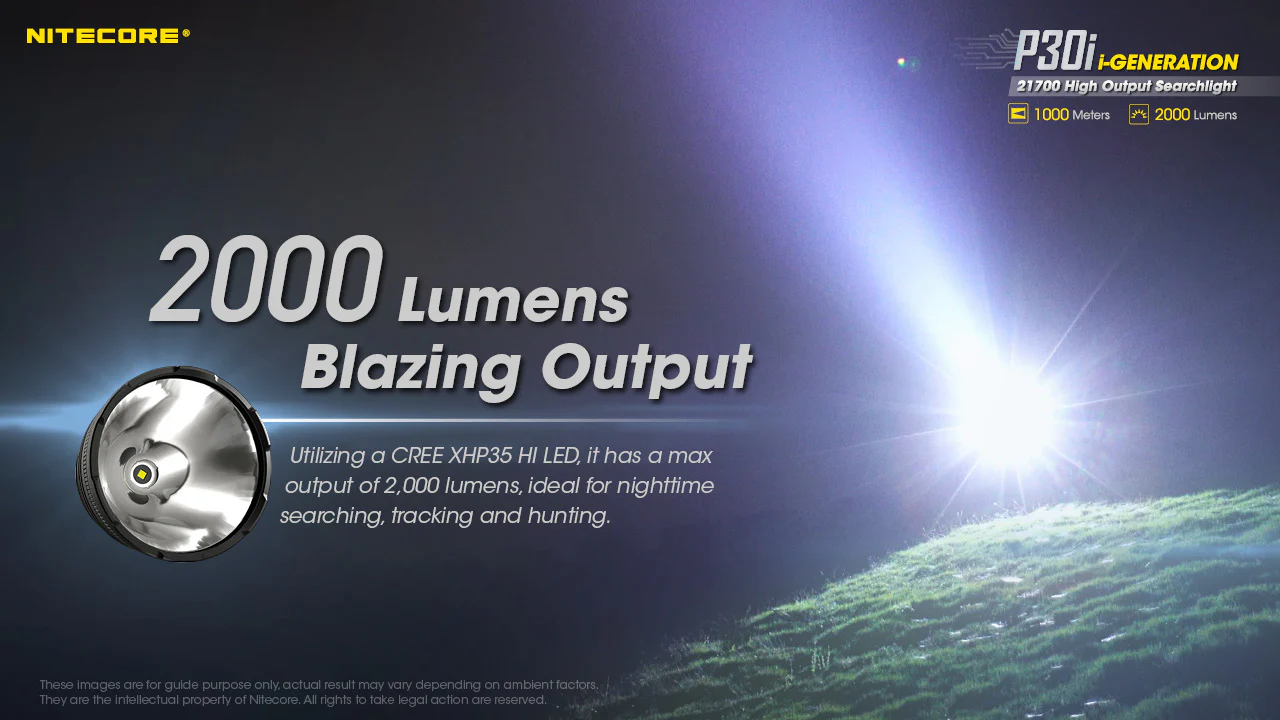 Nitecore P30i 2000 Lumen 1093 Yard Long Throw Flashlight Hunting Kit - Image 4