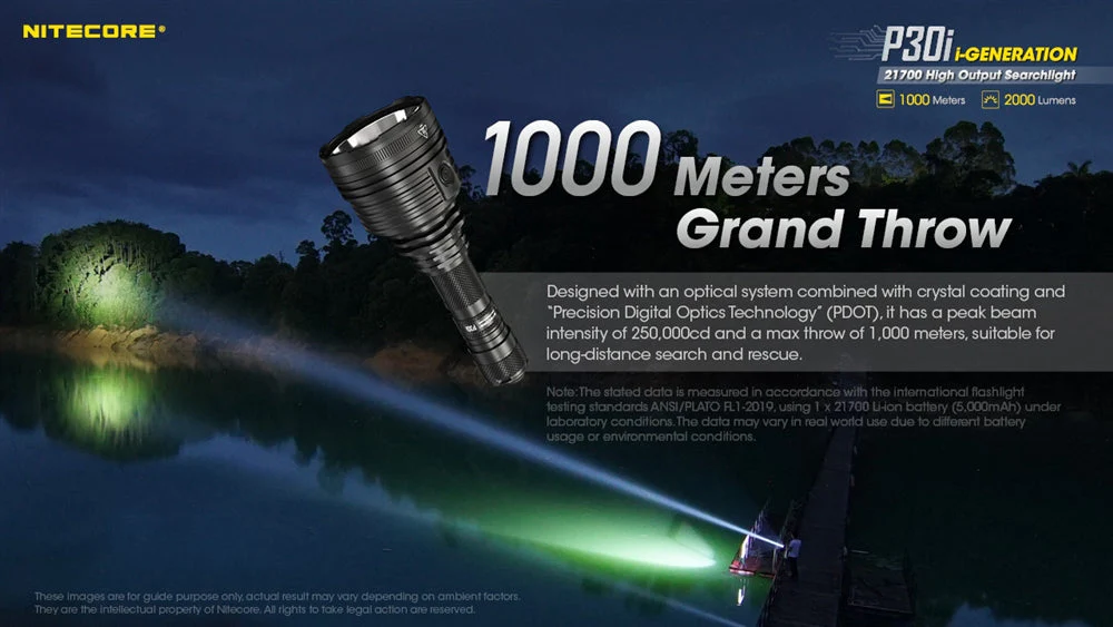 Nitecore P30i 2000 Lumen 1093 Yard Long Throw Flashlight - Image 3