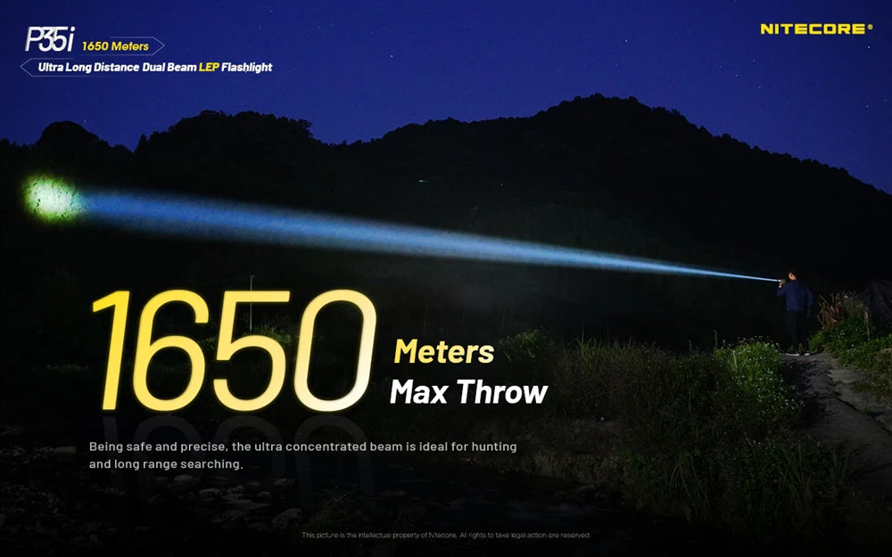 Nitecore P35i 3000 Lumen 1804 Yard Rechargeable LEP Flashlight - Image 3
