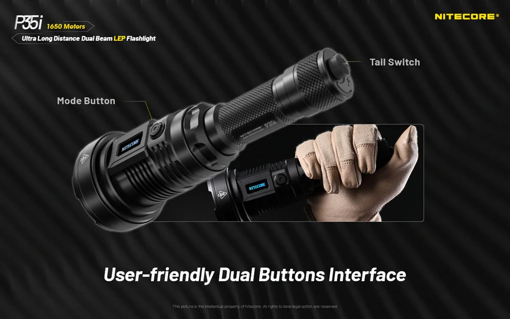 Nitecore P35i 3000 Lumen 1804 Yard Rechargeable LEP Flashlight - Image 5