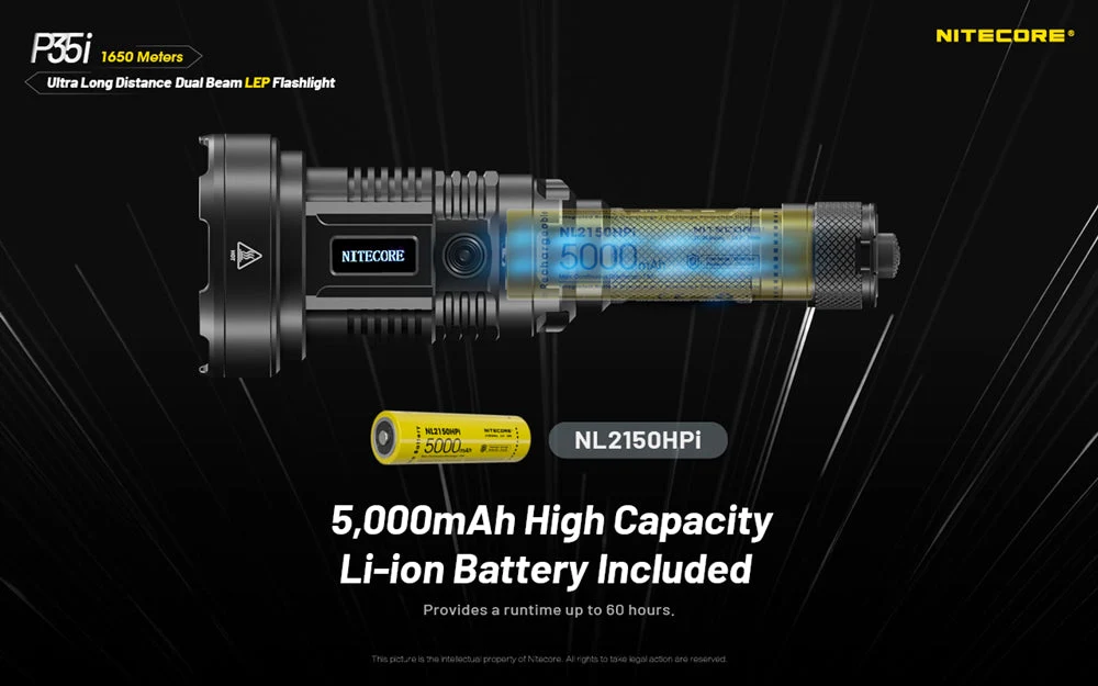 Nitecore P35i 3000 Lumen 1804 Yard Rechargeable LEP Flashlight - Image 7