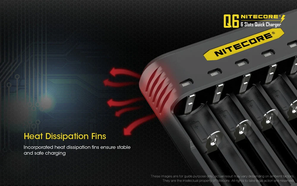 Nitecore Q6 Six Slot Charger, for 18650 16340 RCR123A 14500 18350 and more - Image 8
