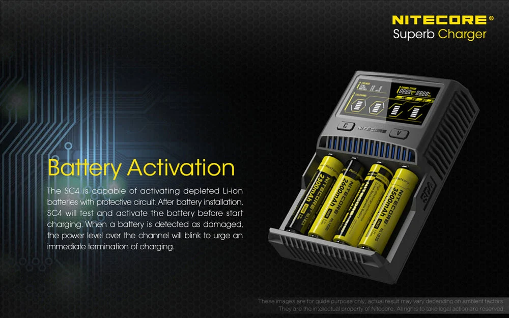 Nitecore SC4 4-Slot Fast Universal Charger for 18650 17650 17670, RCR123A 16340 14500 AA AAA C D - Image 9